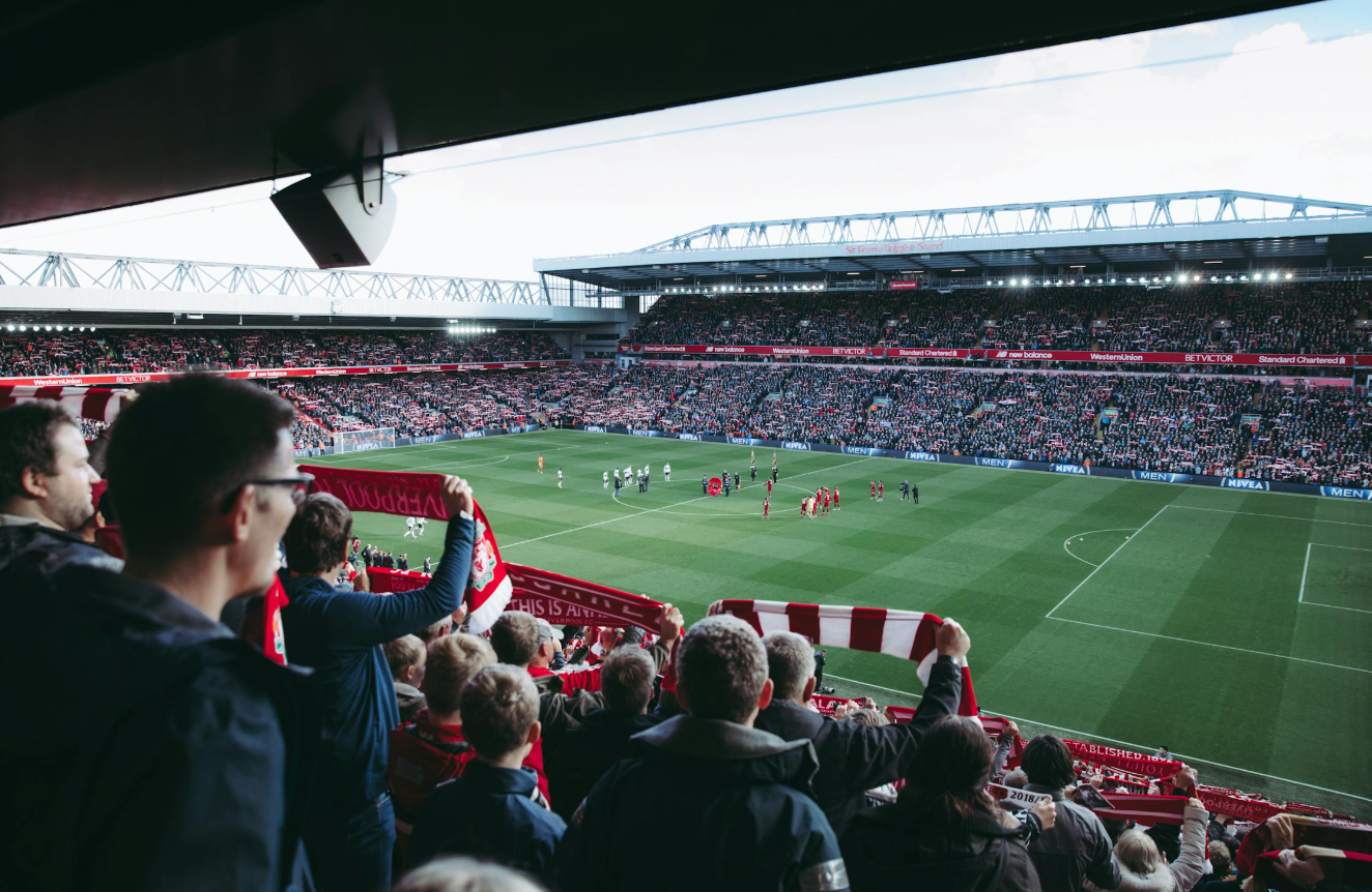 football fans at anfield